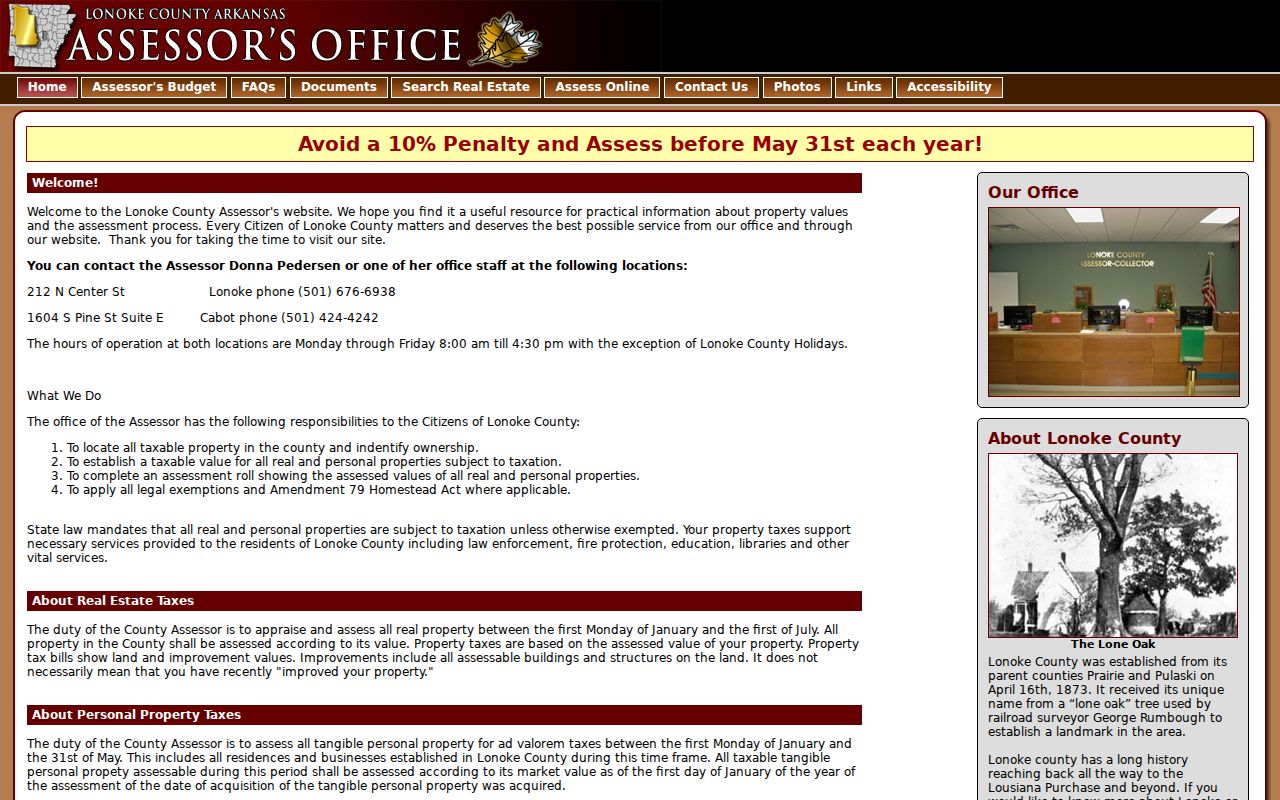 Cabot residents directory Lonoke County Assessor offices