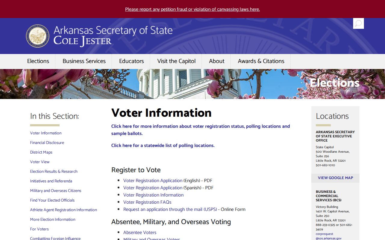 Cabot ZIP code directory source on Arkansas voter information